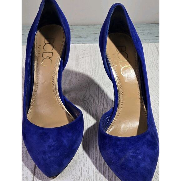 BCBG 4.5" Heels Paris Generation Royal Blue Suede EUR 37.5 Women’s US 7.5 B Sexy - Picture 3 of 8